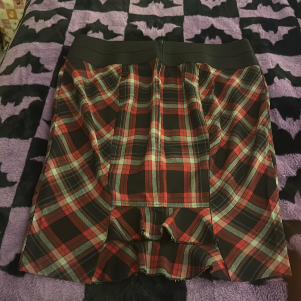 Torrid red and and black plaid pencil skirt